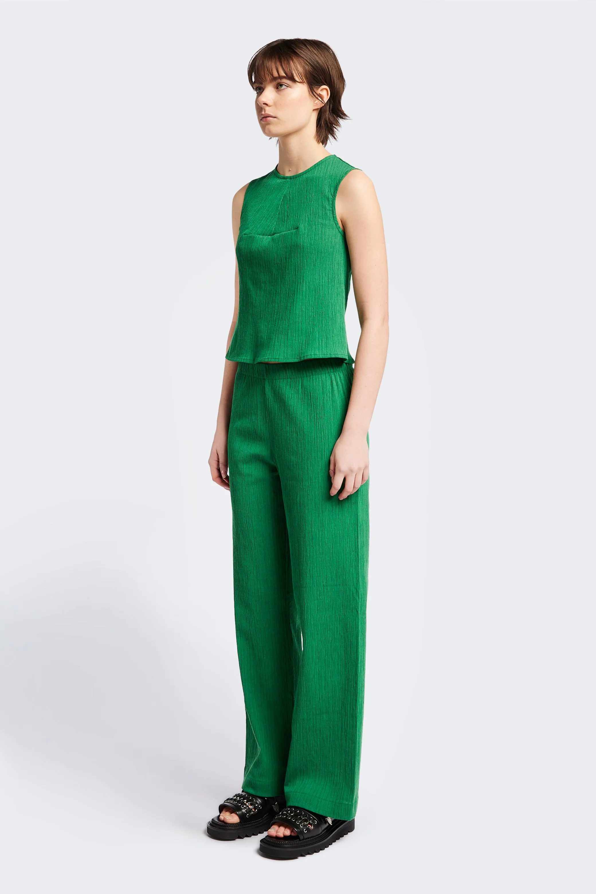 Aeon Crinkle Top Green