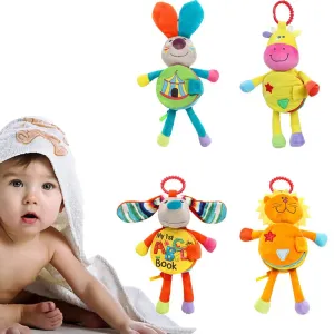 Animal Doll Stroller Rattle Early Education Cloth Book Toys