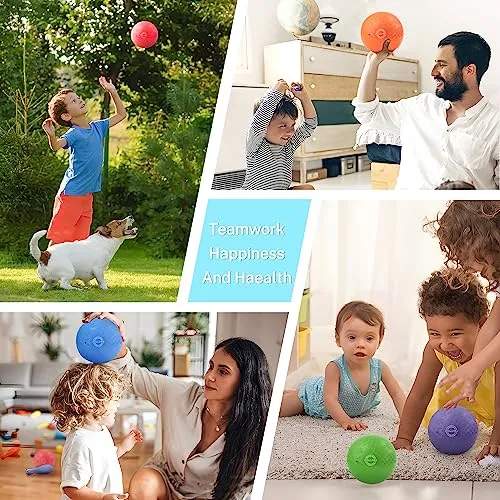 BallFUN Dodgeballs Playground Balls 5", Dodge Ball Set for Kids & Adults, Bouncing Kickballs Handball for Outdoor & Indoor Games - Includes Pump & Mesh Storage Bag (5",6 Pack)