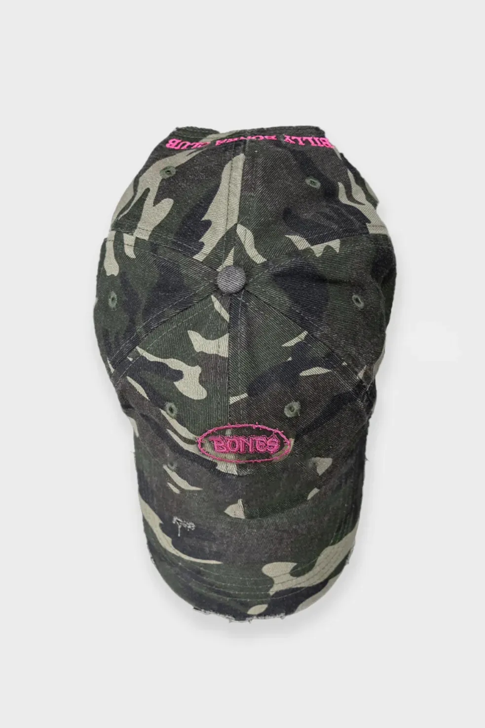 BILLY BONES CLUB BONES BARB DAD CAP - DISTRESSED CAMO