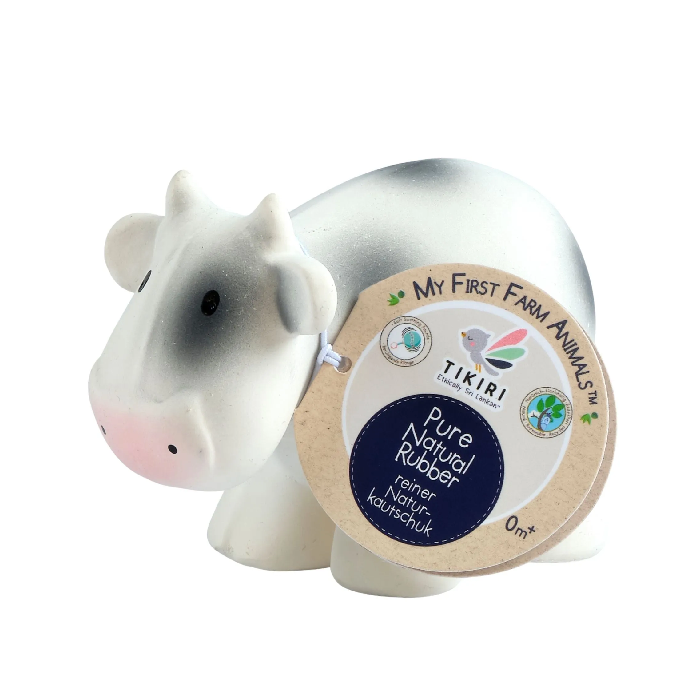 Cow - Natural Organic Baby Teether Rattle & Organic Bath Toy