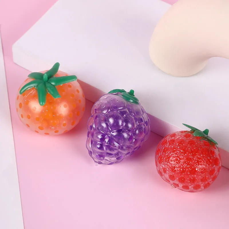 Creative TPR Fruit Beads Pinch Soft Rubber Toy Simulation Fun Puzzle Pressure Relief Toys