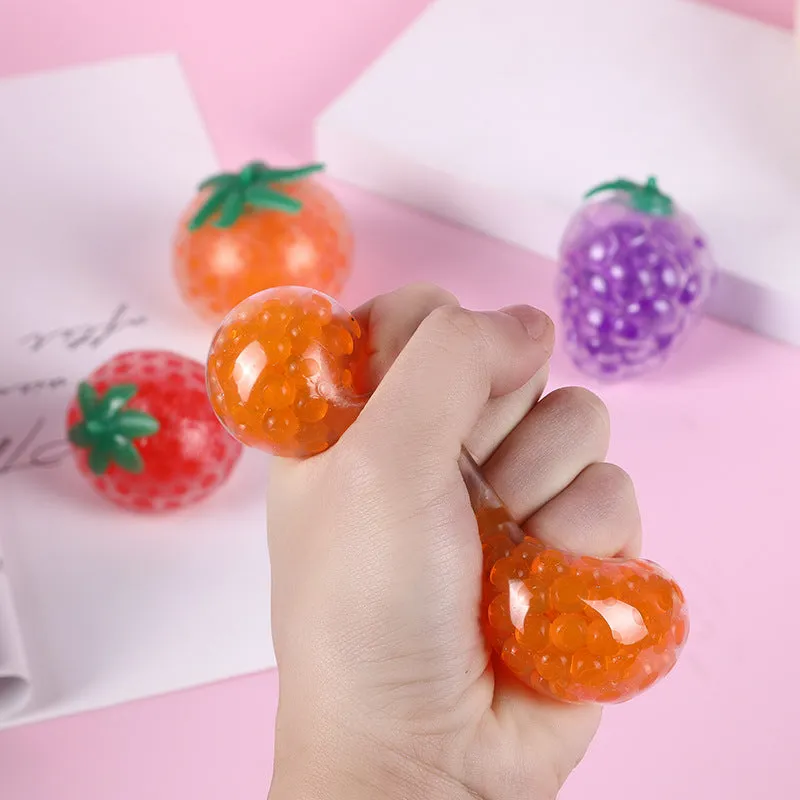 Creative TPR Fruit Beads Pinch Soft Rubber Toy Simulation Fun Puzzle Pressure Relief Toys