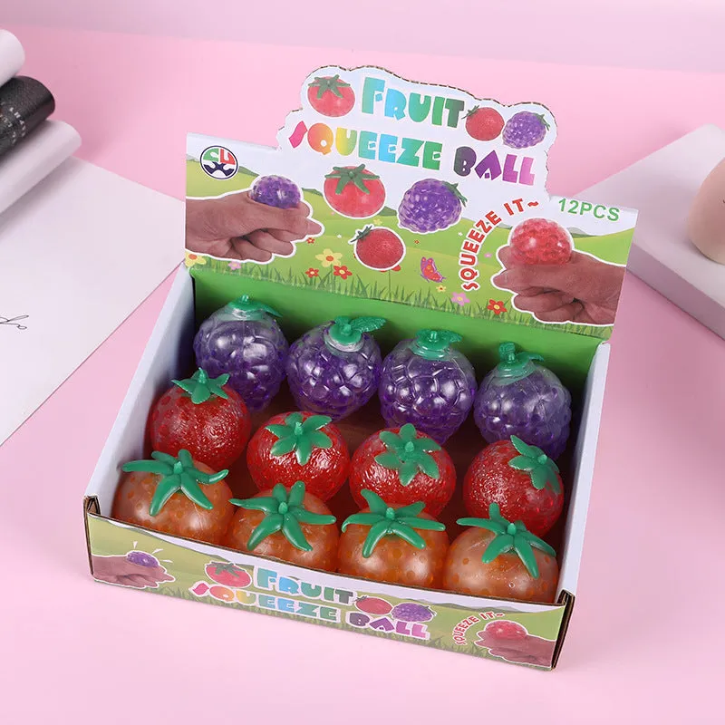 Creative TPR Fruit Beads Pinch Soft Rubber Toy Simulation Fun Puzzle Pressure Relief Toys