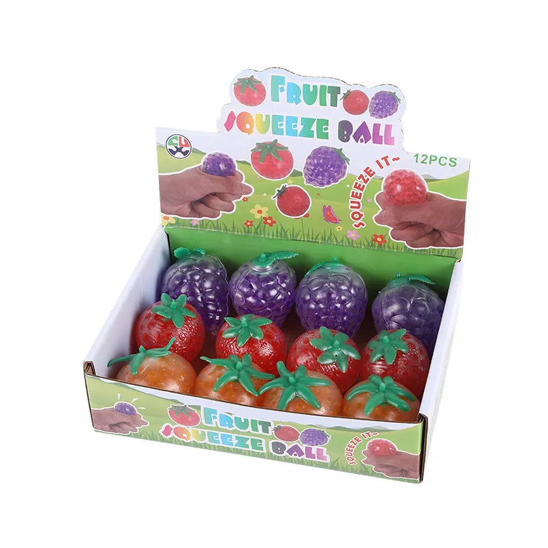 Creative TPR Fruit Beads Pinch Soft Rubber Toy Simulation Fun Puzzle Pressure Relief Toys