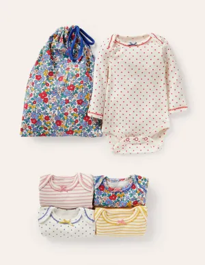 Floral Bodysuits 5 Pack-Multi Apple Blossom Floral