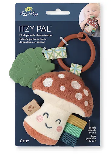 Itzy Pal™ Plush   Teether: NEW Mushroom