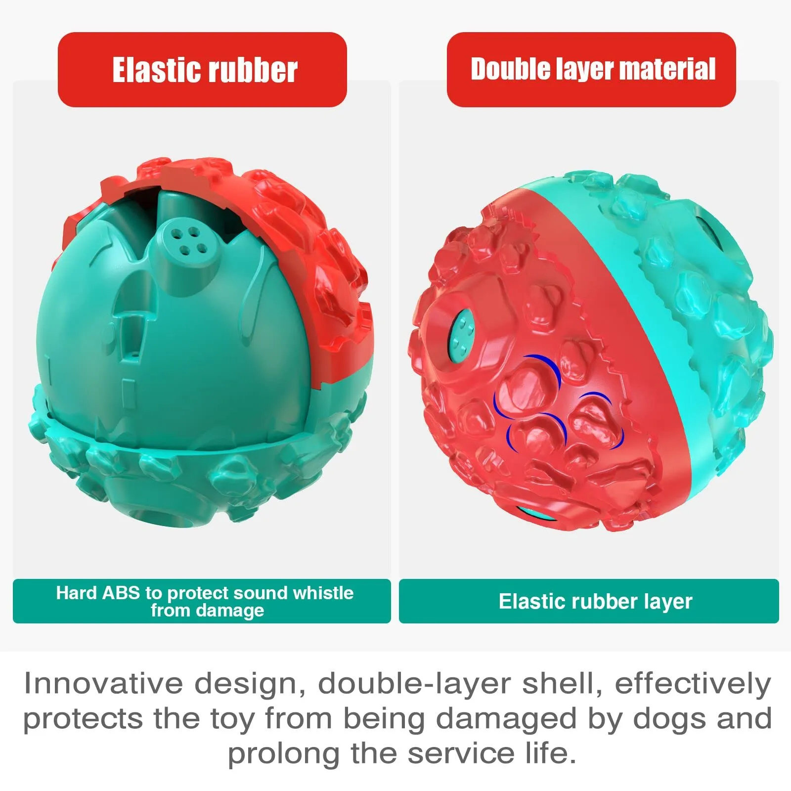 KADTC Dog Giggle Ball Interactive Squeaky Toys Puppy Wobble Wag Talking Balls for Chewers Durable Rubber Fun Sounds When Rolled or Shaken Best Toy with Squeaker to Keep Them Busy Babble Gift