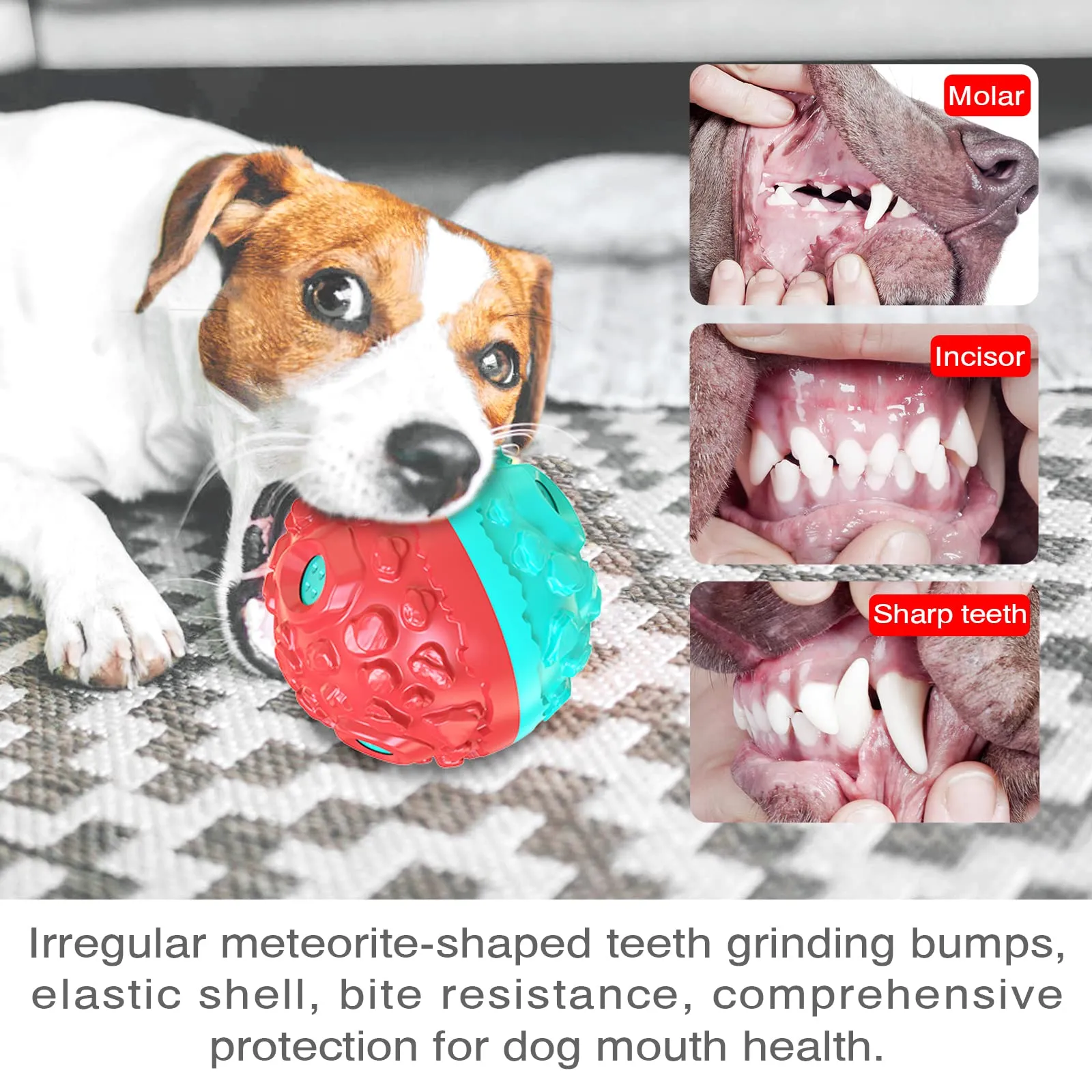 KADTC Dog Giggle Ball Interactive Squeaky Toys Puppy Wobble Wag Talking Balls for Chewers Durable Rubber Fun Sounds When Rolled or Shaken Best Toy with Squeaker to Keep Them Busy Babble Gift