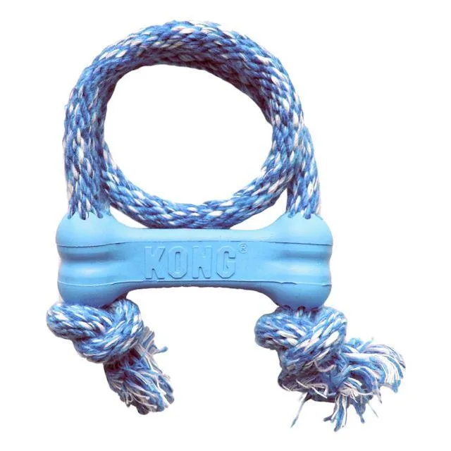 Kong Puppy Goodie Bone With Rope Dog Toy (Assorted Colours)