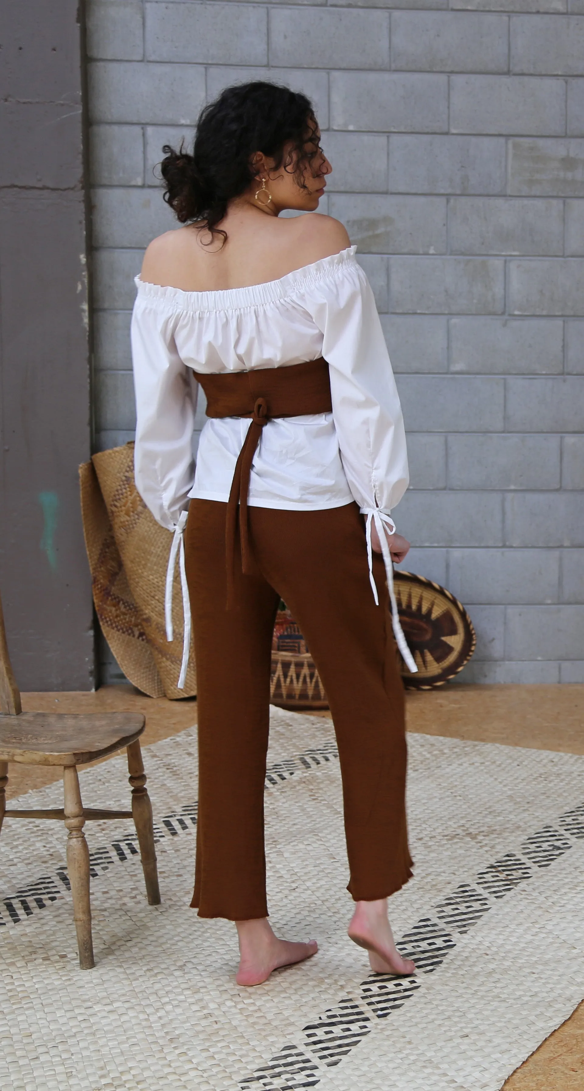 KURIT CRINKLE PANT AND BANDEAU TIE TOP SET