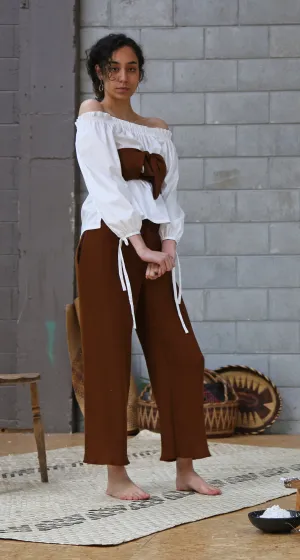 KURIT CRINKLE PANT AND BANDEAU TIE TOP SET