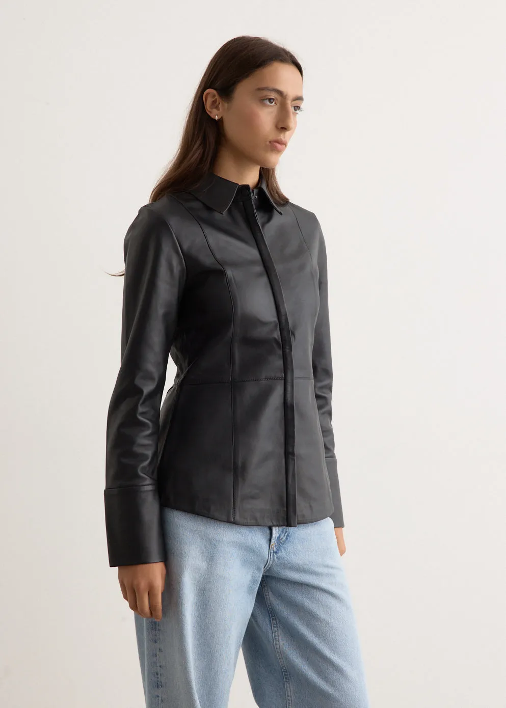 Leather Panelled Shirt