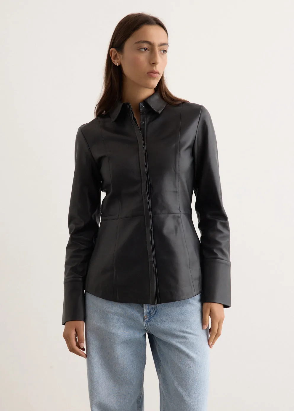Leather Panelled Shirt