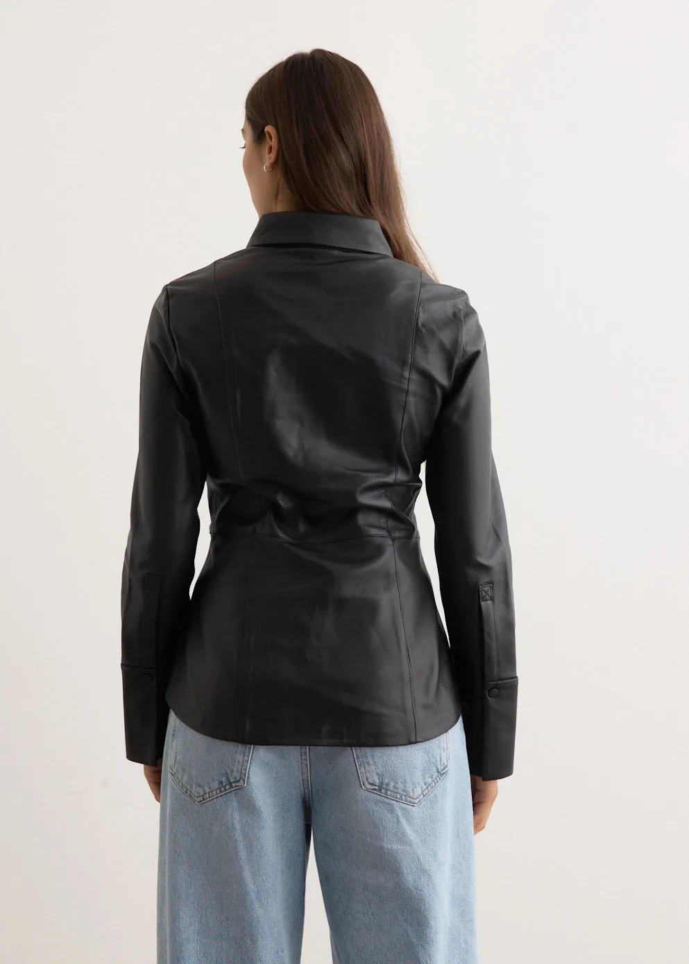 Leather Panelled Shirt