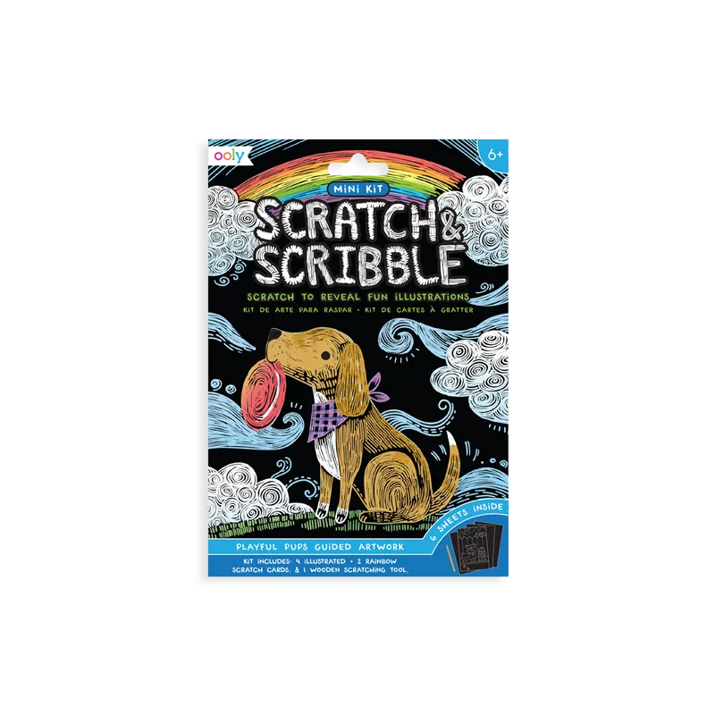 Playful Pups Mini Scratch & Scribble Art Kit
